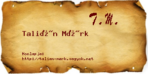 Talián Márk névjegykártya